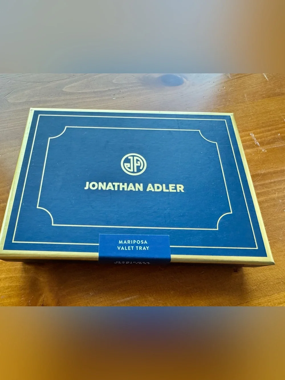 Jonathan Adler Blue and Gold Mariposa Trinket/Valet Tray